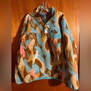 Patagonia Blue and Brown Synchilla Fleece XL